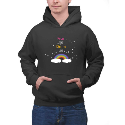 Drummer Lover's Tgift, Great Father's Day Present - Fear the Drum Line, Drummer Quote on Men Women Multi Size Black Pullover Hoodie