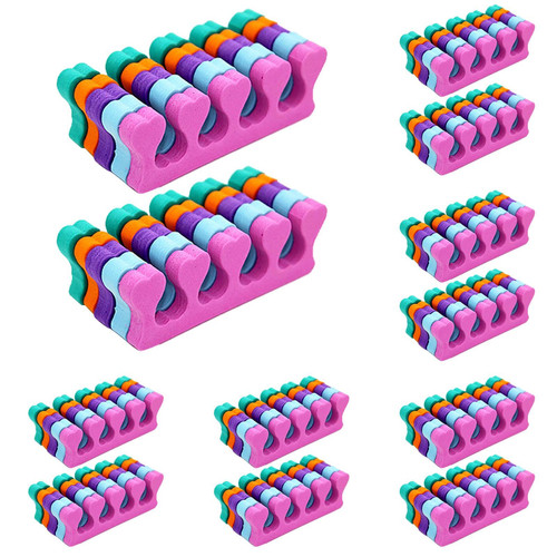 60pcs Toe Separators Finger Separators for Pedicure, Soft Sponge Toe Separator for Nail Polish, Toe Dividers Finger Dividers for Women Nail Art Pedicure Manicure Polishing Accessories (Multicolor)