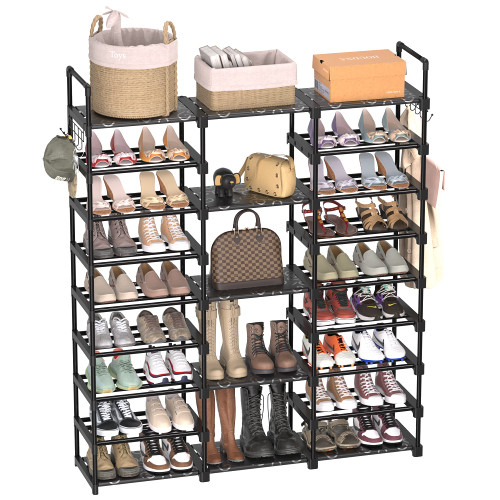 TIMEBAL 9 Tiers Shoe Rack Storage Organizer Shoe Shelf Organizer for Entryway Holds 50-55 Pairs Shoe and Boots, Stackable Shoe Cabinet Shoe Rack Organizer Large Shoe Shelf for Closet Bedroom Hallway TIMEBAL 9 Tiers Shoe Rack Storage Organizer Shoe Shelf Organizer for Entryway Holds 50-55 Pairs Shoe and Boots, Stackable Shoe Cabinet Shoe Rack Organizer Large Shoe Shelf for Closet Bedroom Hallway