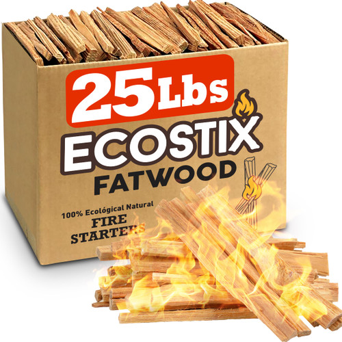 Eco-Stix Fatwood Fire Starter Kindling Firewood Sticks Bulk Packaged Firestarters 100% All Natural Resi ECOSTIX 25LB