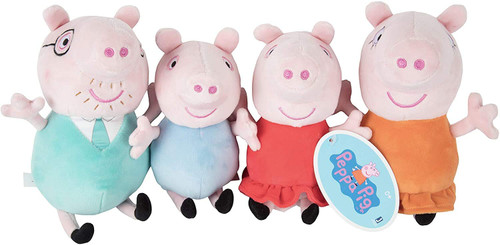 Pig Family Plush Toy 4 Pack - Includes Daddy, Mummy, Peppa & George - 7-8 inches - 18+ Months