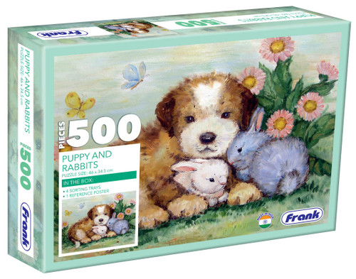 Frank Puppy and Rabbits 500 Pcs Jigsaw Puzzle for 10 Year Old Kids and Above