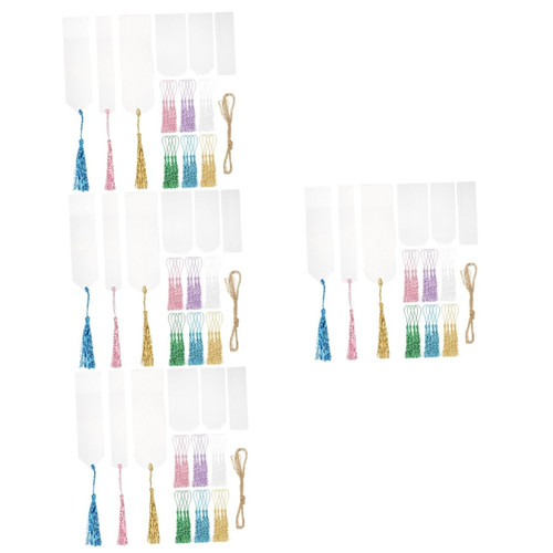 STOBOK 4 Sets Blank Bookmark Bookmarks Tassel Page Marker Decor Tassels Book Markers Clear Bookmark Book Marks Tassels Page Marker Blank Page Marker Bookmark Decor Acrylic Marker Pen
