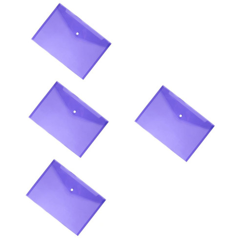 Ciieeo 48 Pcs Filing folders Files Folder Envelope Folder with Snap Closure Clear Document Plastic folders with Pockets Filing Products Clear envelopes Office Protector Purple Button