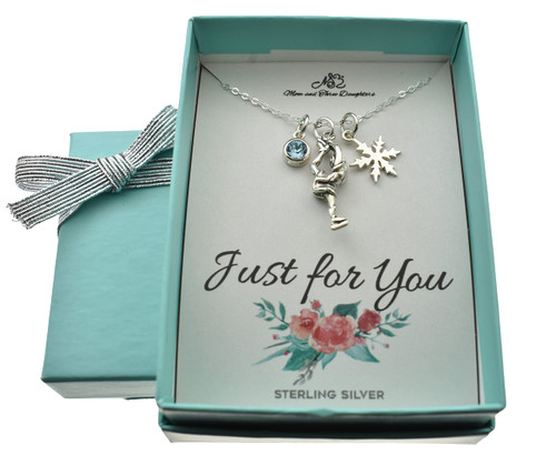 Ice Skater Charm Pendant on an 18 Inch Sterling Silver Chain. Ice Skating Necklace. Ice Skating Gifts. Ice Skater Gifts