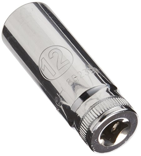 GEARWRENCH 80239D 1/4" Drive 12 Point Deep Metric Socket 12mm, Black