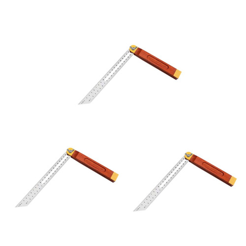 Housoutil 3pcs 360 Angle Measuring Tool Angle Measure Ruler Digital Protractor Angle Gauge Ruler 360 Degree Rotatable Angle Ruler Angle Finder Protractor Combination Mahogany Wooden