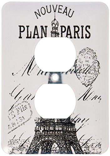 3dRose lsp_110389_6 Nouveau Paris vintage Eiffel tower 2 Plug Outlet Cover, Multicolor