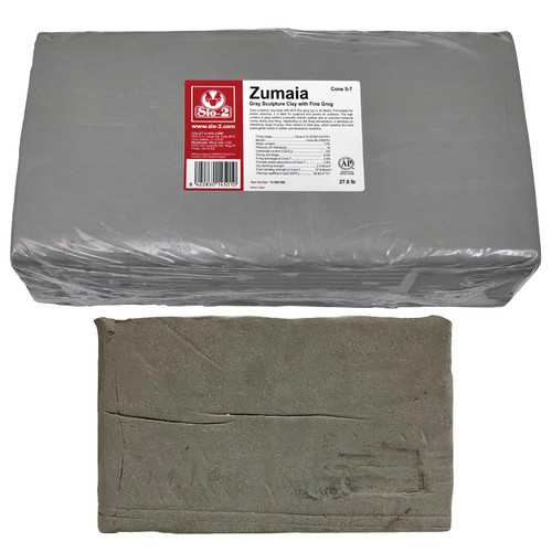 SIO-2 Zumaia Gray Sculpture High Fire Pottery Clay, 27.6 lb (12.5 kg) | Kiln-Fired Clay for Wheel-Throwing, Handbuilding & Modelling - Ready-to-Use