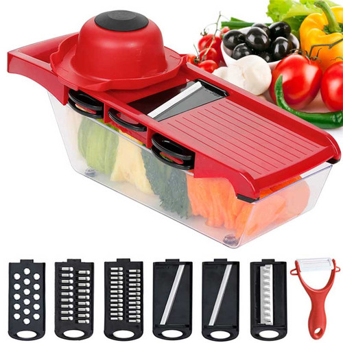 OOFAYWFD Vegetable Chopper, Mandoline Slicer Mincer Onion Chopper Dicer, Veggie Food Chopper Vegetable Spiralizer Onion Cutter Fruit Salad Chopper with Container, Hand Guard