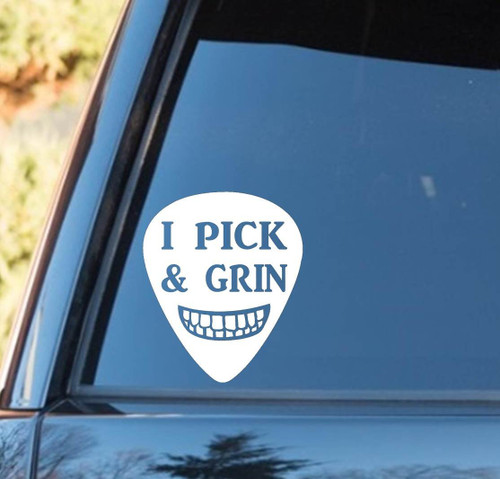 M1056 I Pick and Grin Smile Bluegrass Decal Sticker
