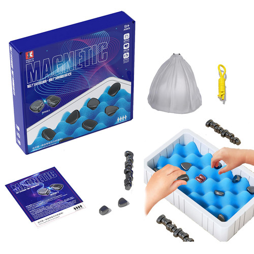 Magnetic Chess Game, Magnetic Chess Board Game, Strategy Table Top Game, Chess Board Game with Magnetic Effect, Portable Chess Board Party Supplies