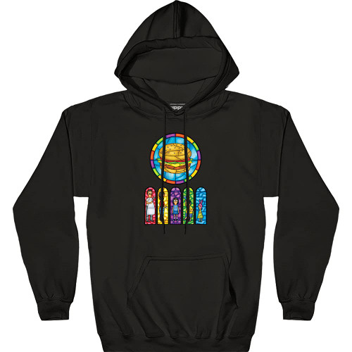 Ripple Junction Bob's Burgers Comic Art Stained Glass Adult Pullover Hoodie Large Black