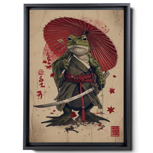 Japanese, Frog Wall Art, Japanese Wall Art, Japan Art, Frog Art, Watercolor Art Canvas Print, Canvas Prints