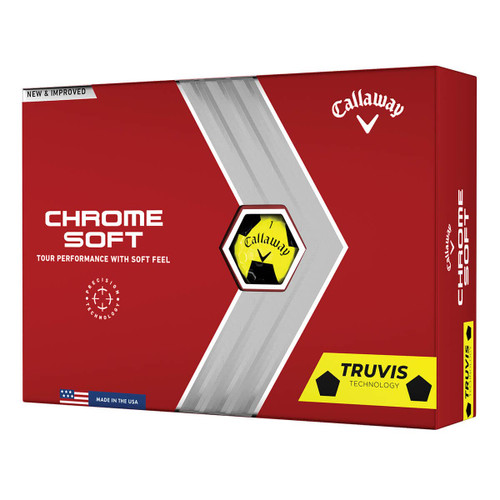 Callaway Golf 2022 Chrome Soft Golf Balls, Yellow/Black Truvis