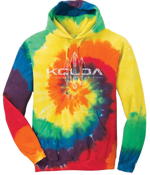 Joe's USA Koloa Surf -Vintage Surfboard Hoodies-Hooded Sweatshirt-Tie-Dye-Rainbow-M
