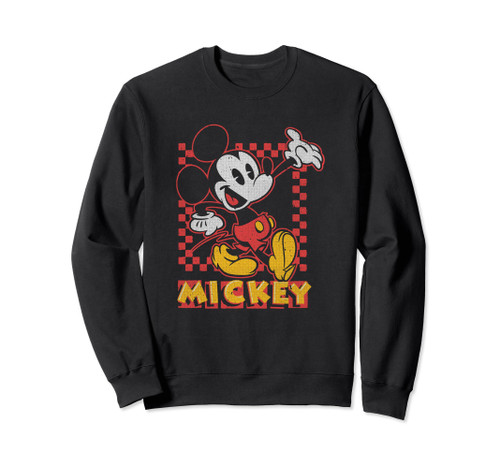 Disney Mickey And Friends Vintage Mickey Mouse Checkerboard Sweatshirt
