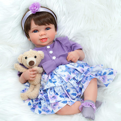 ADFO 20-Inch Lifelike Reborn Baby Dolls Girl - Soft Skin Real Life Realistic-Newborn Baby Dolls - Vinyl Head Limbs with Cloth Body - Realistic Baby Dolls with Accessories Gift Set for Kids