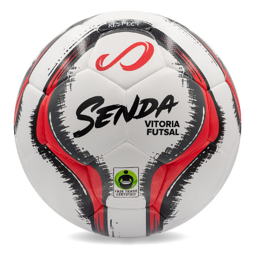 SENDA Vitoria Premium Match Futsal Ball, Fair Trade Certified, Red/Grey, Size 3 (Ages 8-12)