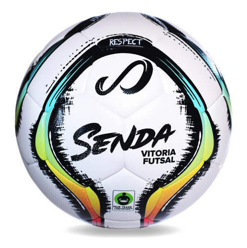 SENDA Vitoria Premium Match Futsal Ball, Fair Trade Certified, Red/Light Blue, Size 3 (Ages 8-12)