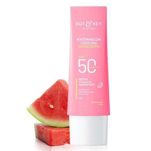 Roti Watermelon Hyaluronic Cooling Sunscreen SPF 50 PA+++| for Moisturized Skin| UV + Blue Light Protection | Lightweight | No White Cast | Boosts Vitamin D Absorption I Quick Absorbing | 50g