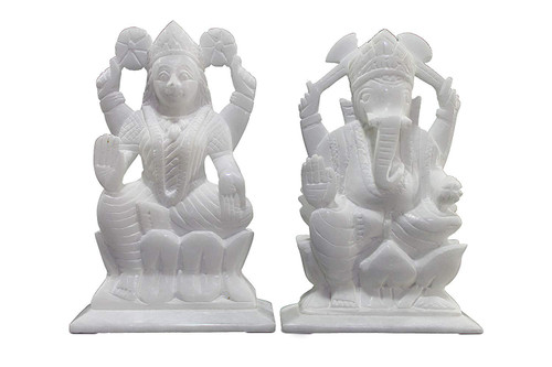 StonKraft - 7" (Big Size) - Ganesh Laxmi Idol - Marble Lord Ganesh Ganpati Ganesha Laxmi Lakshmi Idol, Statue, Murti, Sculpture StonKraft - 7" (Big Size) - Ganesh Laxmi Idol - Marble Lord Ganesh Ganpati Ganesha Laxmi Lakshmi Idol, Statue, Murti, Sculpture