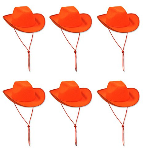 Beistle 60846 6-Piece O Felt Cowboy Hat