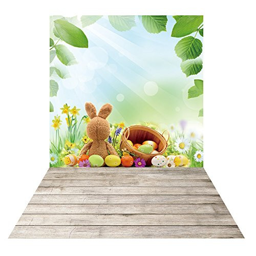 HUAYI 5x8ft Easter backdrops for photography easter eggs wood floor photo backdrops photography background newborn props photo studio D-9948