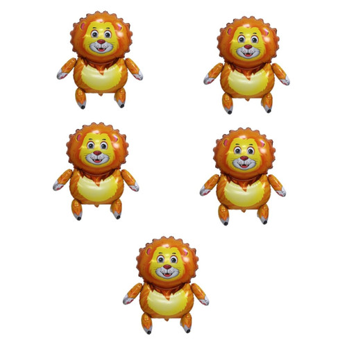SAFIGLE 5pcs Lion Balloon Farm Animal Balloon Toys Jungle Party Balloons Lion Foil Balloon Jungle Party Decoration Adorable Animals Balloons Aluminum Film Child Photo Decorative Items