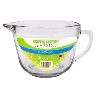 Kitchen Classics Mix & Measure 8 cups Glass Clear Measure Batter Bowl