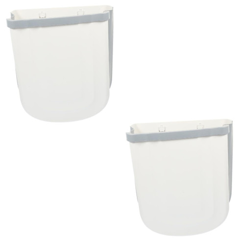 Unomor 2pcs Folding Trash Can Hanging Waste Basket Garbage Container Bin Kitchen Trashcans Wall Garbage Can Waste Paper Basket Trash Cans Dormitory Trash Can Food Storage Penholder TPR