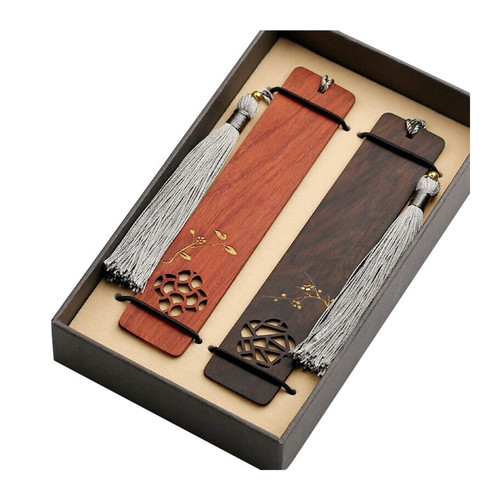 XIAOSAKU Bookmarks Handmade Antique Wooden Bookmark Gift Box Set Wooden Bookmark with Beautiful Tassels is a for Teachers Students Men and Women Practical Gifts Bookmarks for Book Lovers