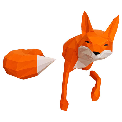 WLL-DP Fox Modeling DIY Paper Trophy Paper Model 3D Handmade Game Geometric Wall Decoration Origami Puzzle Creative Paper Sculpture Papercraft