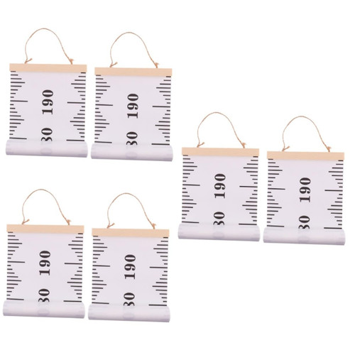 ERINGOGO 6 Pcs Height Measuring Ruler Rulers for Kids Height Measurement Ruler Wall Hanging Ruler Decor Wall-Hanging Height Measuring Tool Wall-Mounted Pine Wood White Child Measuring Table