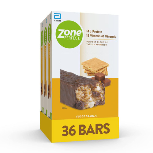 ZonePerfect Protein Bars, 14g Protein, 18 Vitamins & Minerals, Nutritious Snack Bar, Fudge Graham, 36 Bars ZonePerfect Protein Bars, 14g Protein, 18 Vitamins & Minerals, Nutritious Snack Bar, Fudge Graham, 36 Bars