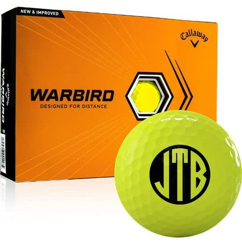 Callaway Golf 2023 Warbird Yellow Monogrammed Golf Balls