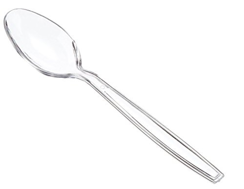 Clear Plastic Heavy Duty Cutlery Disposable Spoons- 36 per Package Pack of 6