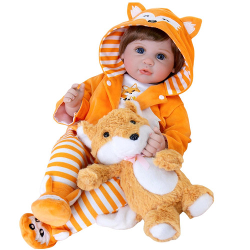 Aori Reborn Baby Dolls - Realistic Baby Doll, 22 inch Lifelike Newborn Girl Dolls with Feeding Toy Accessories