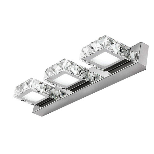 18In Bathroom Vanity Wall Light Over Mirror Light LED Crystal Wall Sconce Lighting,3 Lights Modern Stainless Steel Vanity Lights Fixture 3 Heads Square Mirror Front Light Wall Lamps Toilet Make-Up 18In Bathroom Vanity Wall Light Over Mirror Light LED Crystal Wall Sconce Lighting,3 Lights Modern Stainless Steel Vanity Lights Fixture 3 Heads Square Mirror Front Light Wall Lamps Toilet Make-Up