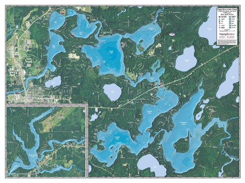Mapping Specialists Eagle River Chain - 37.25" x 27.75" Paper Wall Map