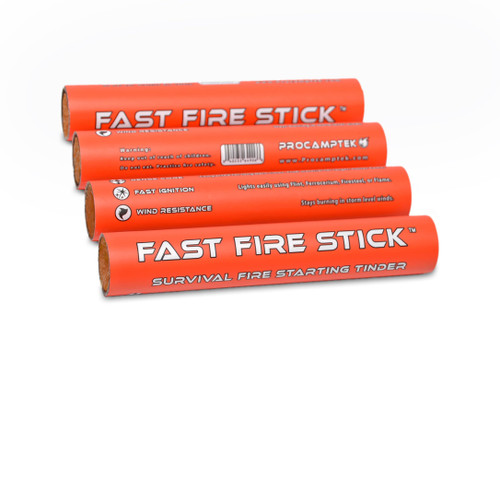 Procamptek Fast Fire Stick - Survival Fire Starting Tinder, New Fat Rope Stick Version, Best Firestarter for Emergency, Survival, Campfire, Bushcraft, and Hiking - Waterproof & Non-Toxic (4 Stick)