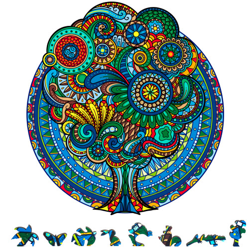ZenChalet - Floral Retro Wooden Jigsaw Puzzles for Adults 500 Piece - Hard 3D Puzzles for Adults Designed to Challenge You - Unique Puzzle Gift, Great for Family Game Nights