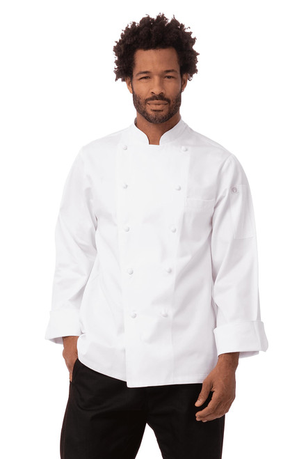Chef Works Men's Henri Executive Chef Coat, White, 36