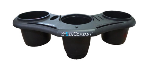 E-Sea Caddy Pro- (Black). Multi Cup Suction Mounted Drink Holder w/Knife, Pliers, Hook and Sunglass Storage. Perfect for Boats, Paddle Boards, Kayaks, Camping and More!