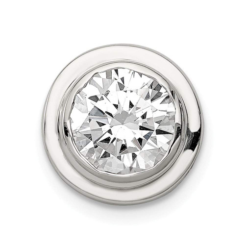 925 Sterling Silver Bezel Polished 6mm CZ Cubic Zirconia Simulated Diamond Round Slide Jewelry Gifts for Women 925 Sterling Silver Bezel Polished 6mm CZ Cubic Zirconia Simulated Diamond Round Slide Jewelry Gifts for Women