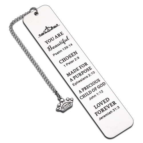 Inspirational Christian Bookmark Gift for Women Her Baptism Bookmark Gifts for Teen Girls Christian Religious Church Bulk Gift Bible Verse Bookmark for Book Lovers Friend Christmas Stocking Stuffer