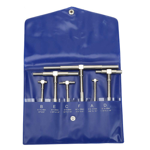 Finoti 6Pcs/Set Telescopic Gauge 8-150mm Adjustable Inner Diameter Gauge Micrometer Measuring Tools Calipers