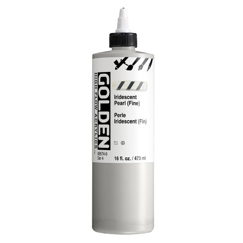 GOLDEN High Flow Acrylics, Iridescent Pearl (Fine), 16 fl. oz. / 473 ml Bottle