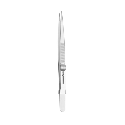 MidiLi Tweezers, Stainless Steel Tweezers Adjustable Slide lock Antistatic Tweezers Jewelry Making Tool For Electronic Component Repair Tools Tweezers