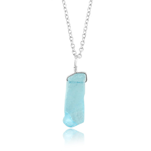 CRYSTALIS Natural Raw Swiss Blue Topaz Pendant Necklace, High Grade Rough Crystal, Chakra Energy, Healing Stone, Gift Giving Women Jewelry, Dainty Necklace, 925 Sterling Silver Chain 18 inch CRYSTALIS Natural Raw Swiss Blue Topaz Pendant Necklace, High Grade Rough Crystal, Chakra Energy, Healing Stone, Gift Giving Women Jewelry, Dainty Necklace, 925 Sterling Silver Chain 18 inch